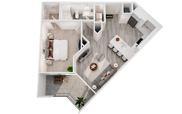 Neuhaus - One-Bedroom Floor Plan