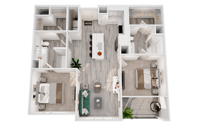 Neuhaus - Two-Bedroom Floorplan