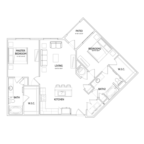 Cobalt - Two-Bedroom Floorplan