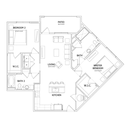 Cobalt - Two Bedroom Floorplan