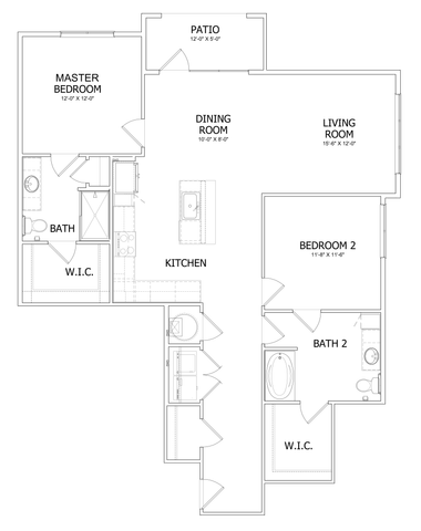 Cobalt - Two-Bedroom Floorplan