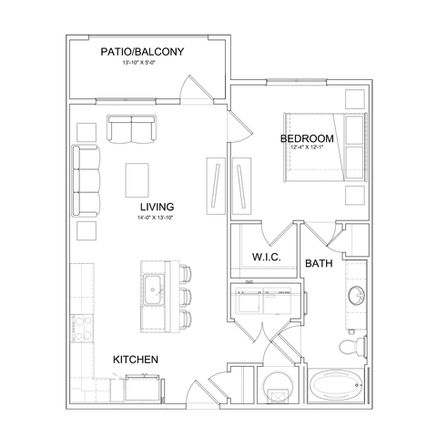 Cobalt - One-Bedroom Floorplan