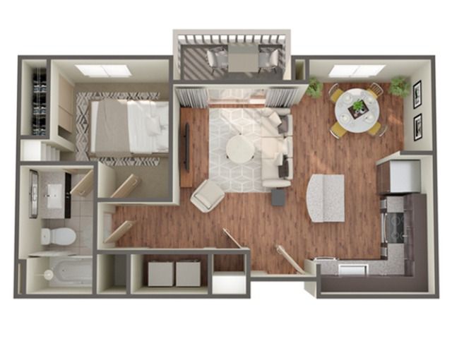 1 Bedroom Floor Plan | Luxury Apartments In Birmingham AL | Station 121