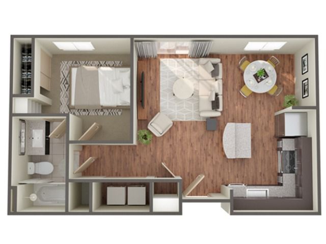 1 Bedroom Floor Plan | Luxury Apartments In Birmingham AL | Station 121