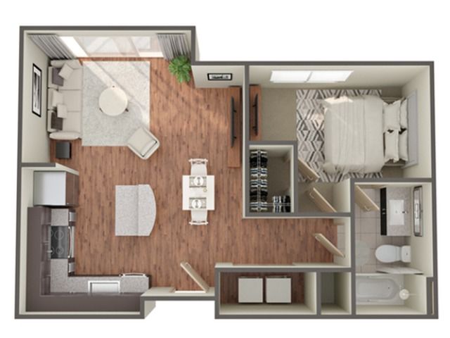 1 Bedroom Floor Plan | Luxury Apartments In Birmingham AL | Station 121