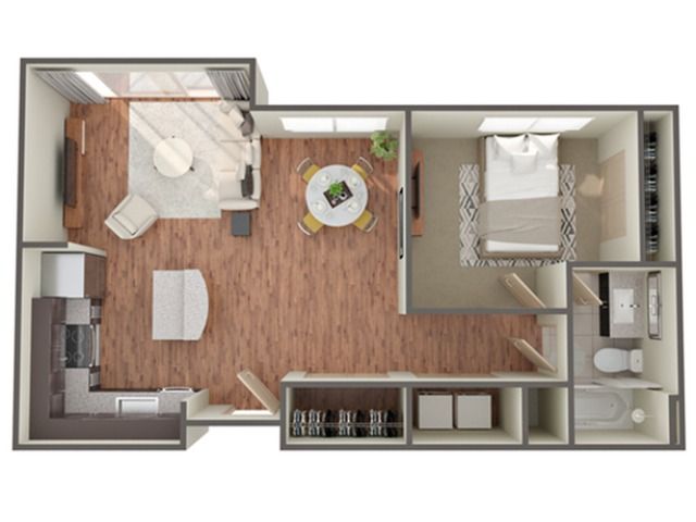 One Bedroom Floor Plan | Apartments In Birmingham AL| Station 121