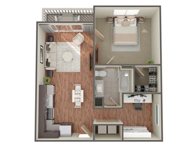 One Bedroom Floor Plan | Apartments In Birmingham AL| Station 121