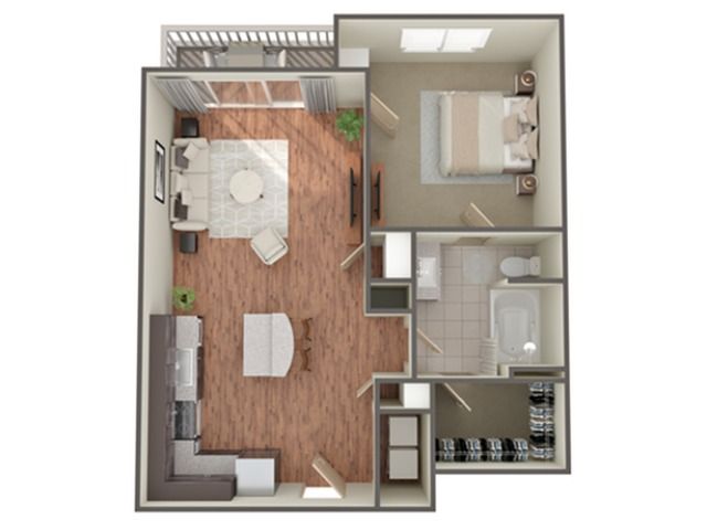 1 Bedroom Floor Plan | Luxury Apartments In Birmingham AL | Station 121
