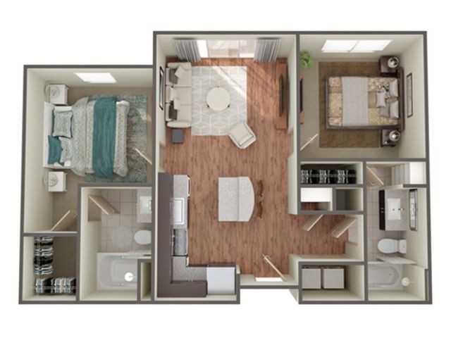 2 Bedroom Floor Plan | Apartments In Birmingham AL| Station 121