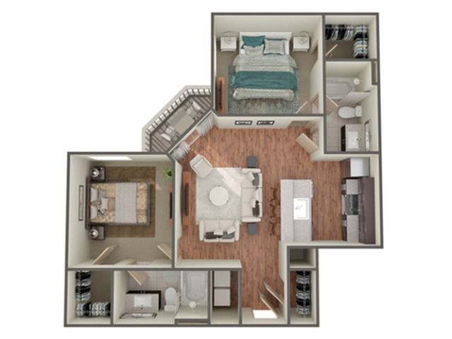 2 Bedroom Floor Plan | Apartments In Birmingham AL| Station 121