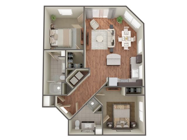 2 Bedroom Floor Plan | Apartments In Birmingham AL| Station 121