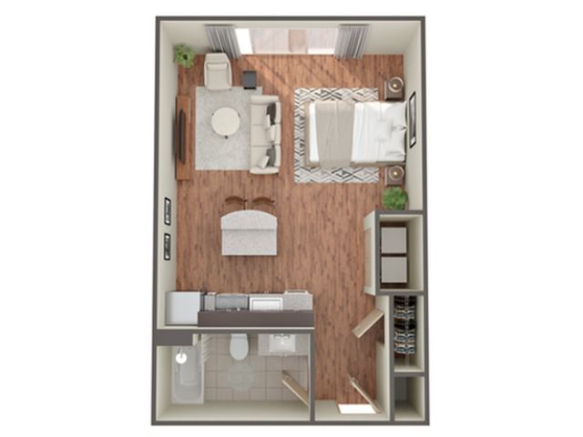 Studio Floor Plan | Apartments In Birmingham AL| Station 121