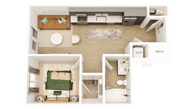Ellison at The Preserve - One-Bedroom Floorplan