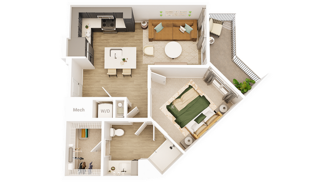 Ellison at The Preserve - One-Bedroom Floorplan