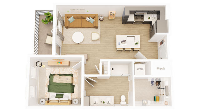 Ellison at The Preserve - One-Bedroom Floor Plan