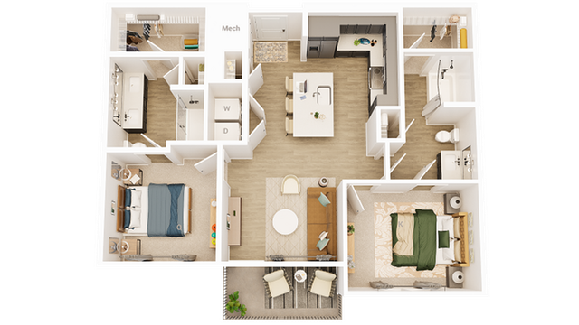 Ellison at The Preserve - Two-Bedroom Floorplan