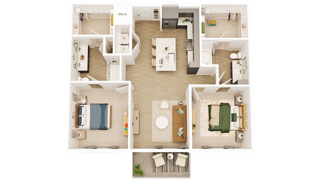 Ellison at The Preserve - Two-Bedroom Floor Plan