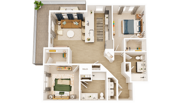 Ellison at The Preserve - Two-Bedroom Floorplan