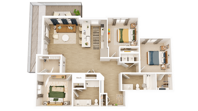 Ellison at The Preserve - Three-Bedroom Floor Plan