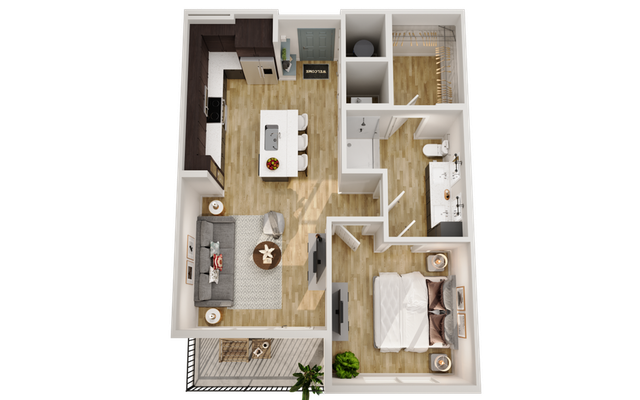 Ellison Mallard Creek - One-Bedroom Floorplan