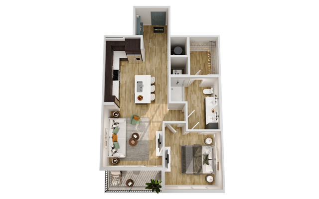 Ellison Mallard Creek - One Bedroom Floorplan