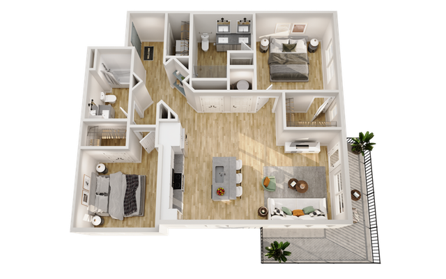 Ellison Mallard Creek - Two-Bedroom Floorplan