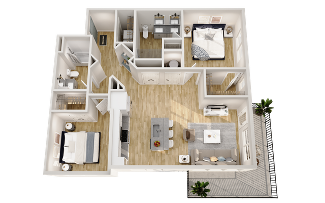 Ellison Mallard Creek - Two-Bedroom Floorplan
