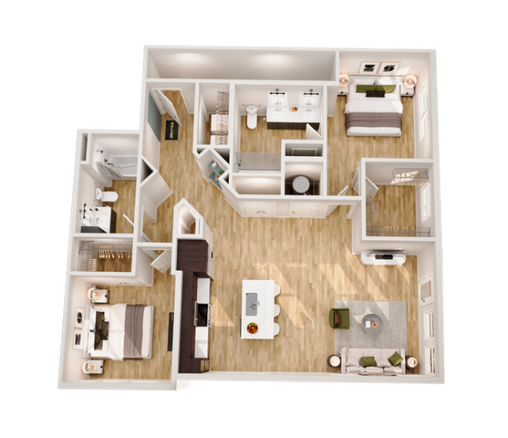 Ellison Mallard Creek - Two-Bedroom Floorplan