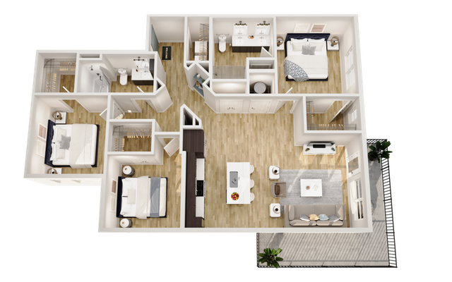 Ellison Mallard Creek - Three-Bedroom Floorplan