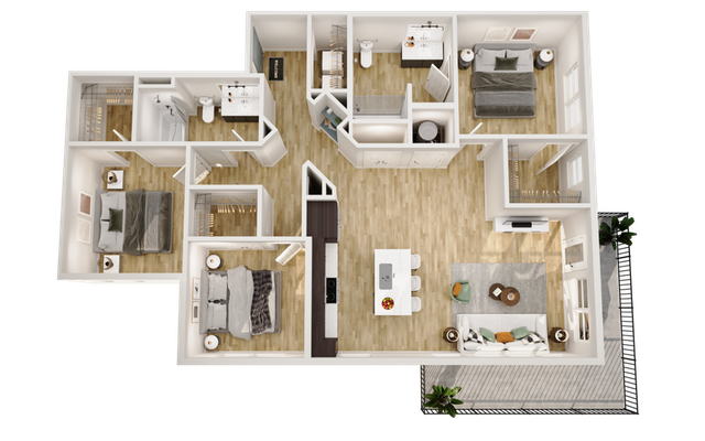 Ellison Mallard Creek - Two-Bedroom Floor Plan