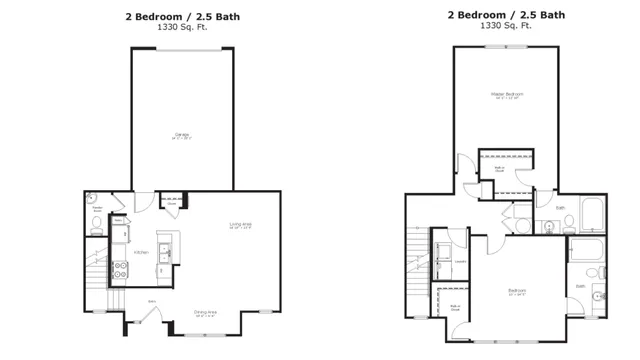 Charming floor plan featuring a generous living area, modern kitchen, and convenient garage access.