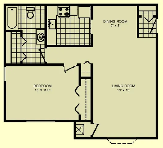 Floor Plan 1 bed