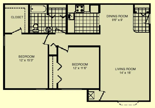 Floor Plan 2 bed