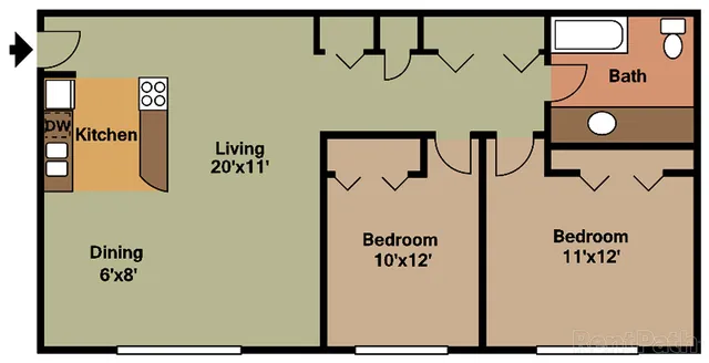 2 bedroom floor plan
