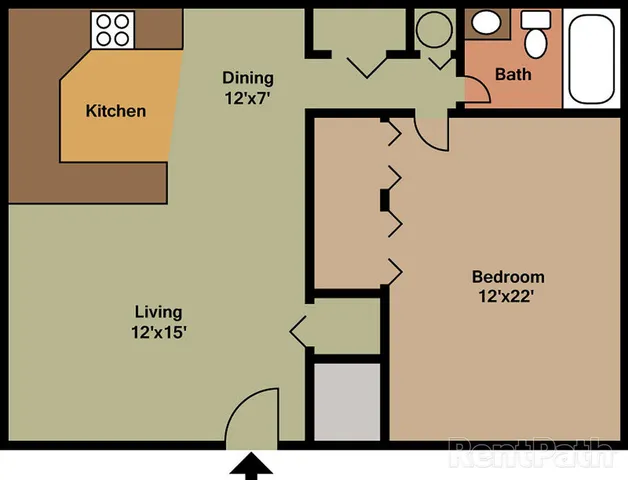 1 bedroom floor plan