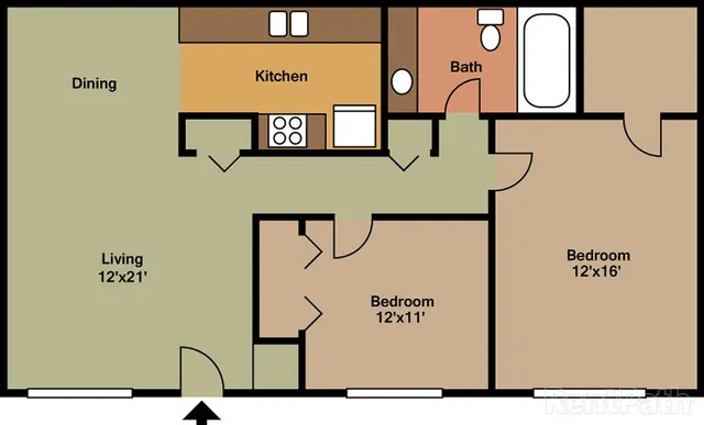 2 bedroom floor plan