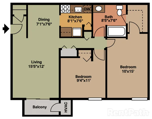 1 Bedroom Floor Plan