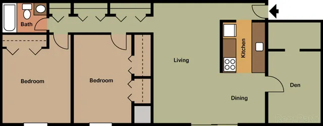 2 Bedroom Den w/Storage