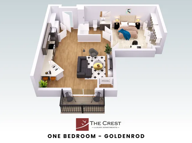 Goldenrod Floor Plan 3D
