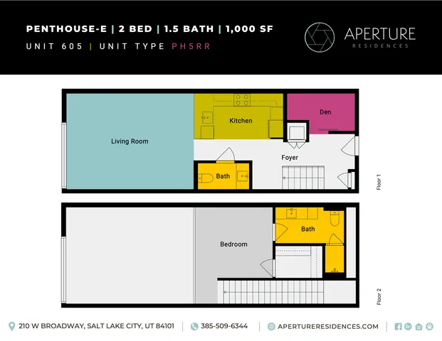 Unit 605 Aperture - Floor Plan Inserts