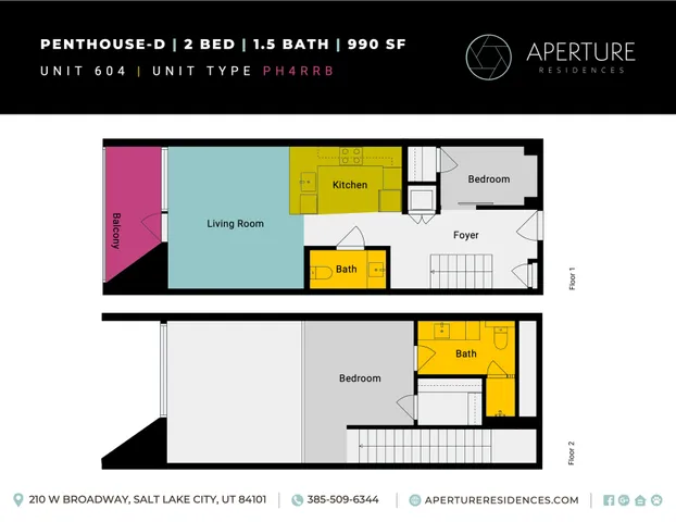 Unit 604 Aperture - Floor Plan Inserts