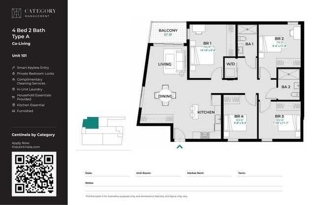 4 Bed 2 Bath - A