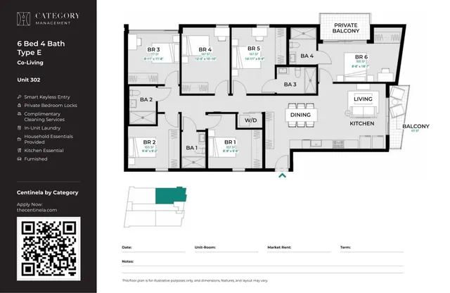6 Bed 4 Bath - F