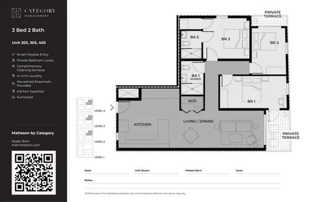 3 Bed 2 Bath - F