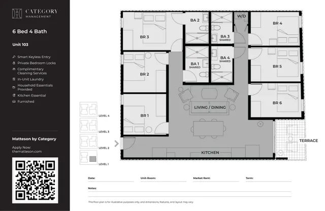 6 Bed 4 Bath - C