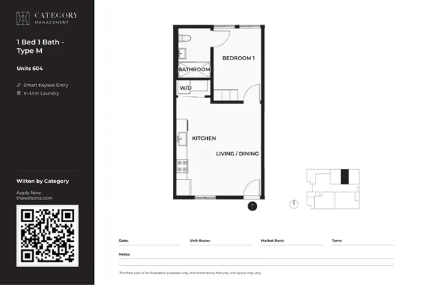 1 Bed 1 Bath - M