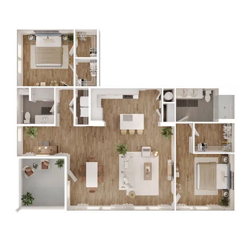 two bedroom two bath apartment