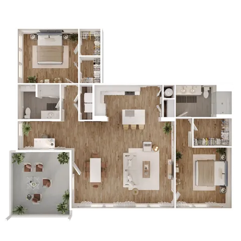 two bedroom two bath apartment