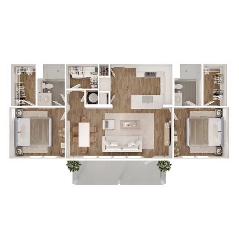 two bedroom two bath apartment