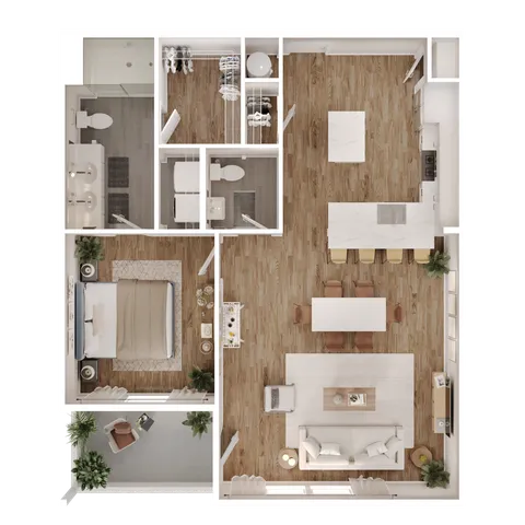 one bedroom one and half bath